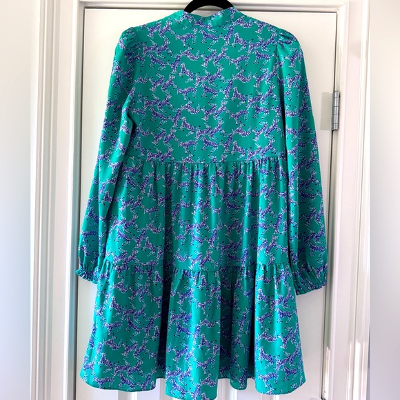 Lilly Pulitzer Winona Dress SZ XS Everglades Green Heebee Zeebees - Picture 3 of 16